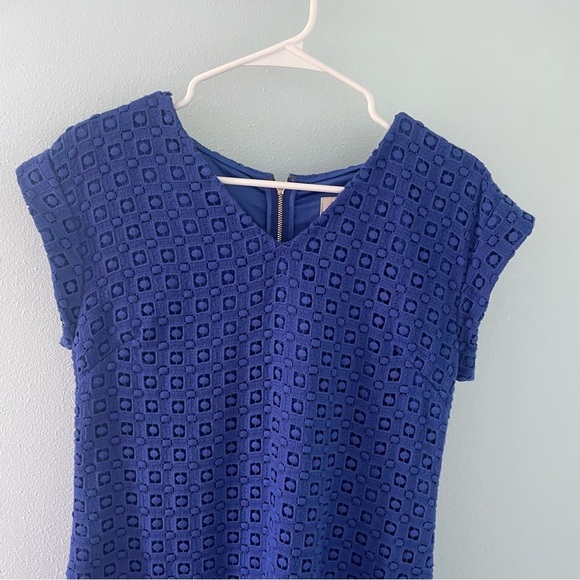 KATE SPADE NEW YORK Guipure Lace A-Line Mini Dress Cap-Sleeve Blue Women's 10 - Picture 3 of 13